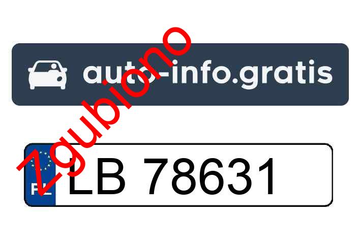 License plate number LB78631 was lost