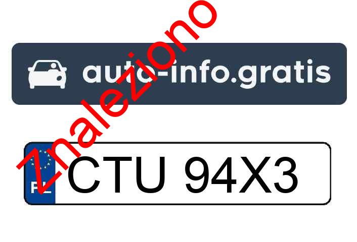 Znaleziono tablicę rejestracyjną o numerach CTU94X3