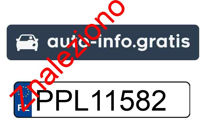 Znaleziono tablicę rejestracyjną o numerach PPL11582