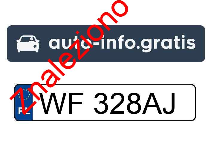 Znaleziono tablicę rejestracyjną o numerach WF328AJ