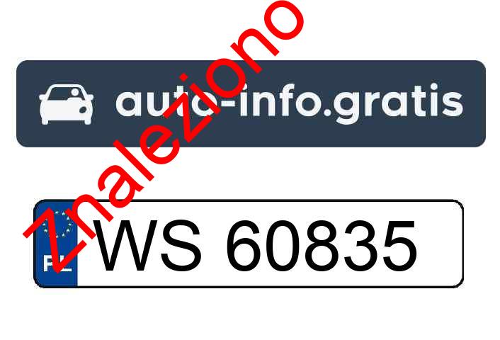 Znaleziono tablicę rejestracyjną o numerach WS60835