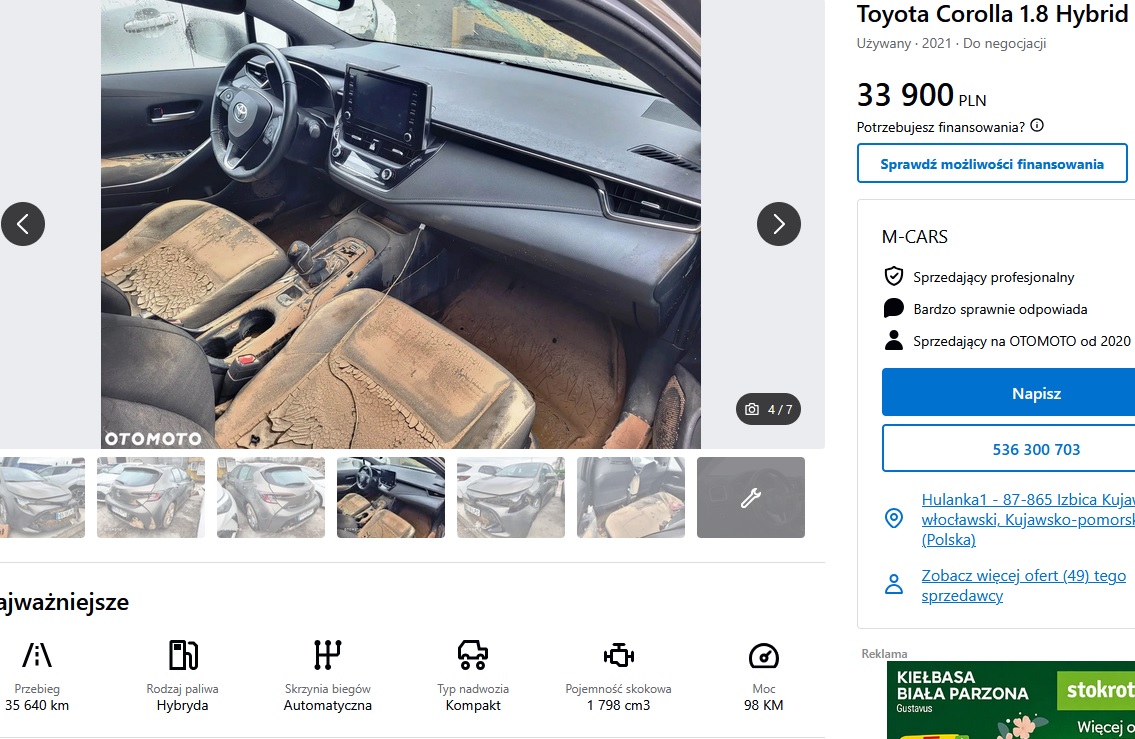 Numer rejestracyjny 6519LPC posiada TOYOTA COROLLA 125H ACTIVE TECH