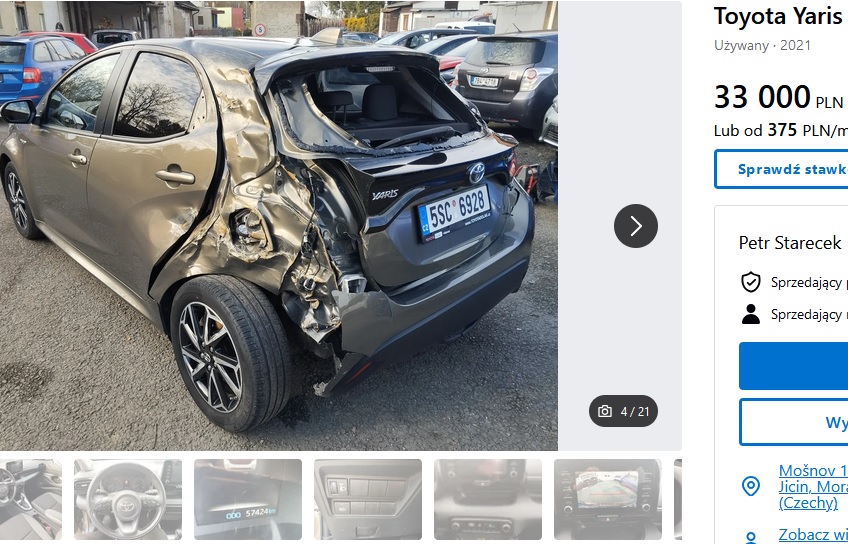 uszkodzony lewy tył