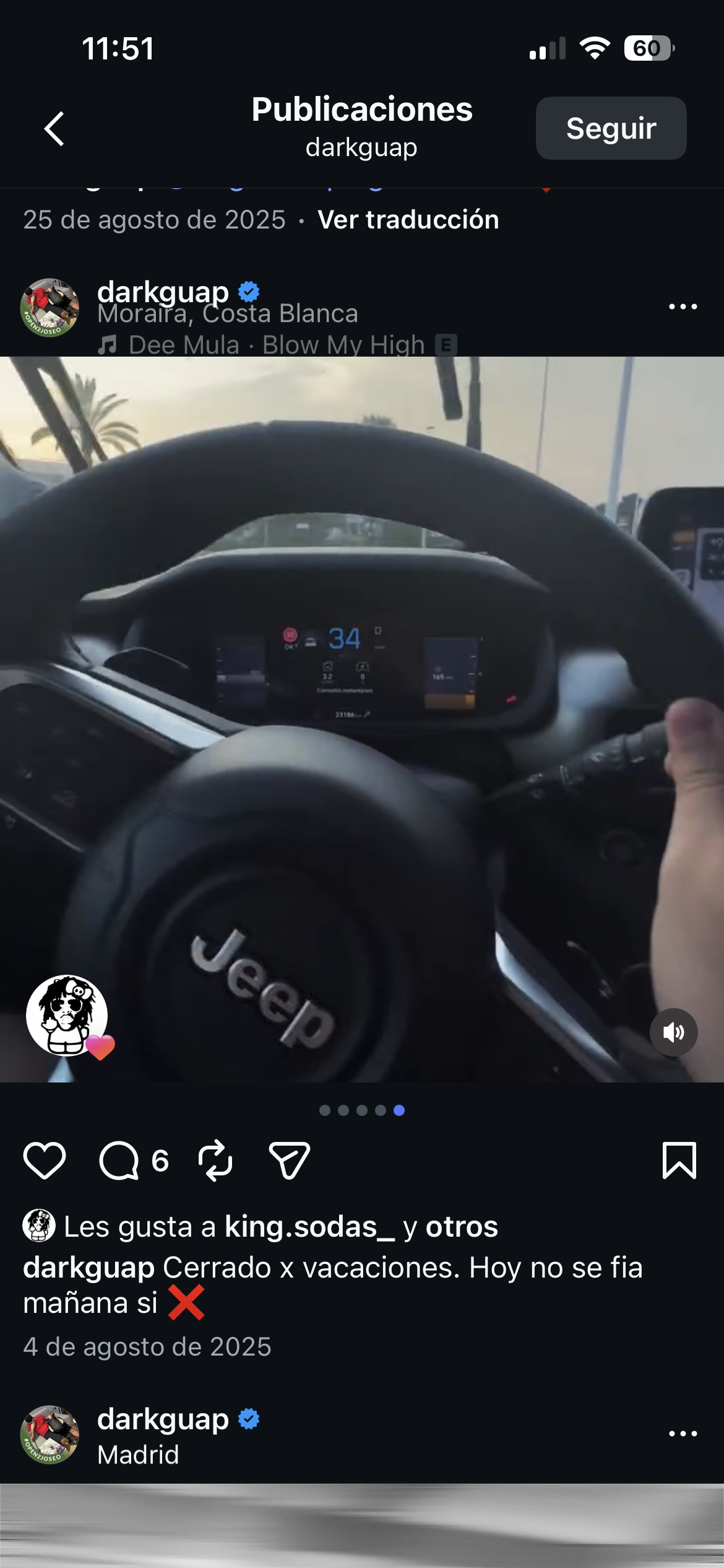 Pirata de carretera en un vehículo con matrícula 6681MSN