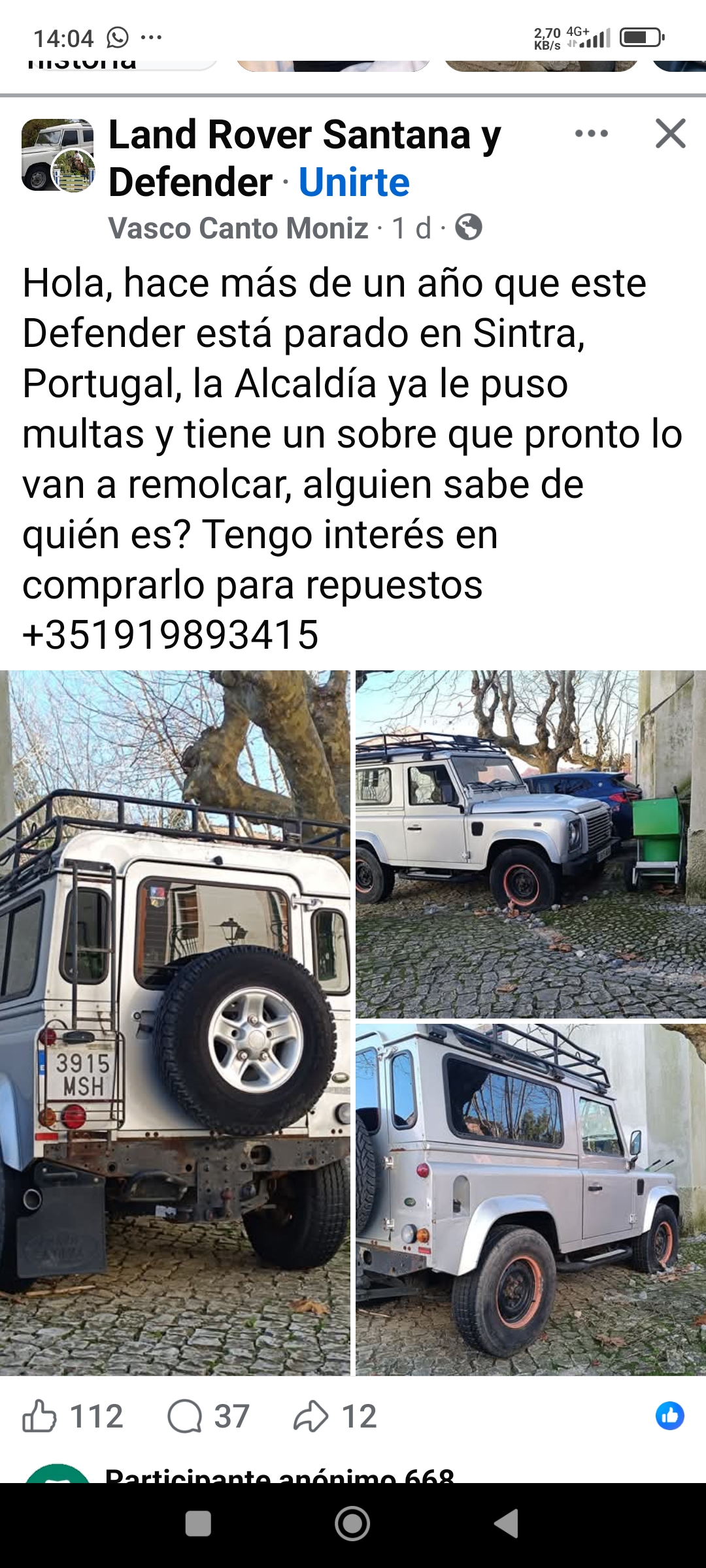 Numer rejestracyjny 3915MSH posiada LAND ROVER DEFENDER