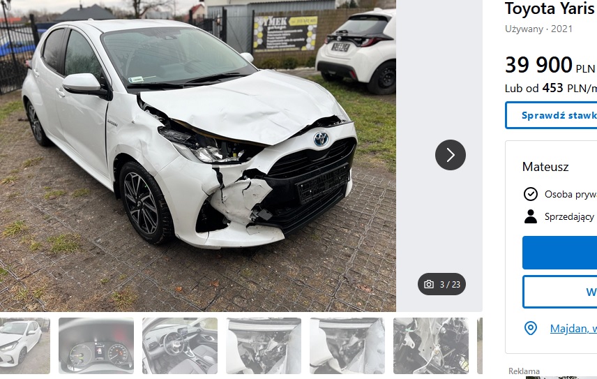 uszkodzony przód + poduszki