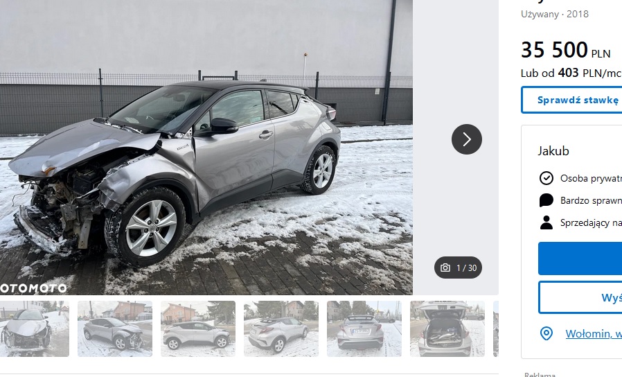 Numer rejestracyjny ZS919RU posiada TOYOTA C-HR GR MN