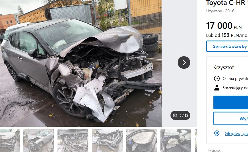 uszkodzony przód + poduszki