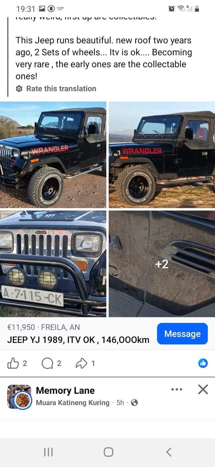 Numer rejestracyjny A7115CK posiada JEEP WRANGLER