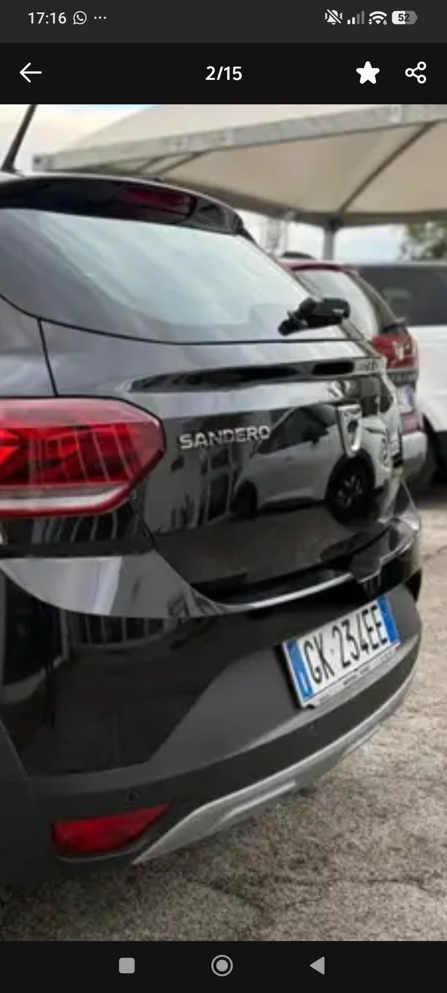 Il numero di registrazione GK234EE ha DACIA SANDERO