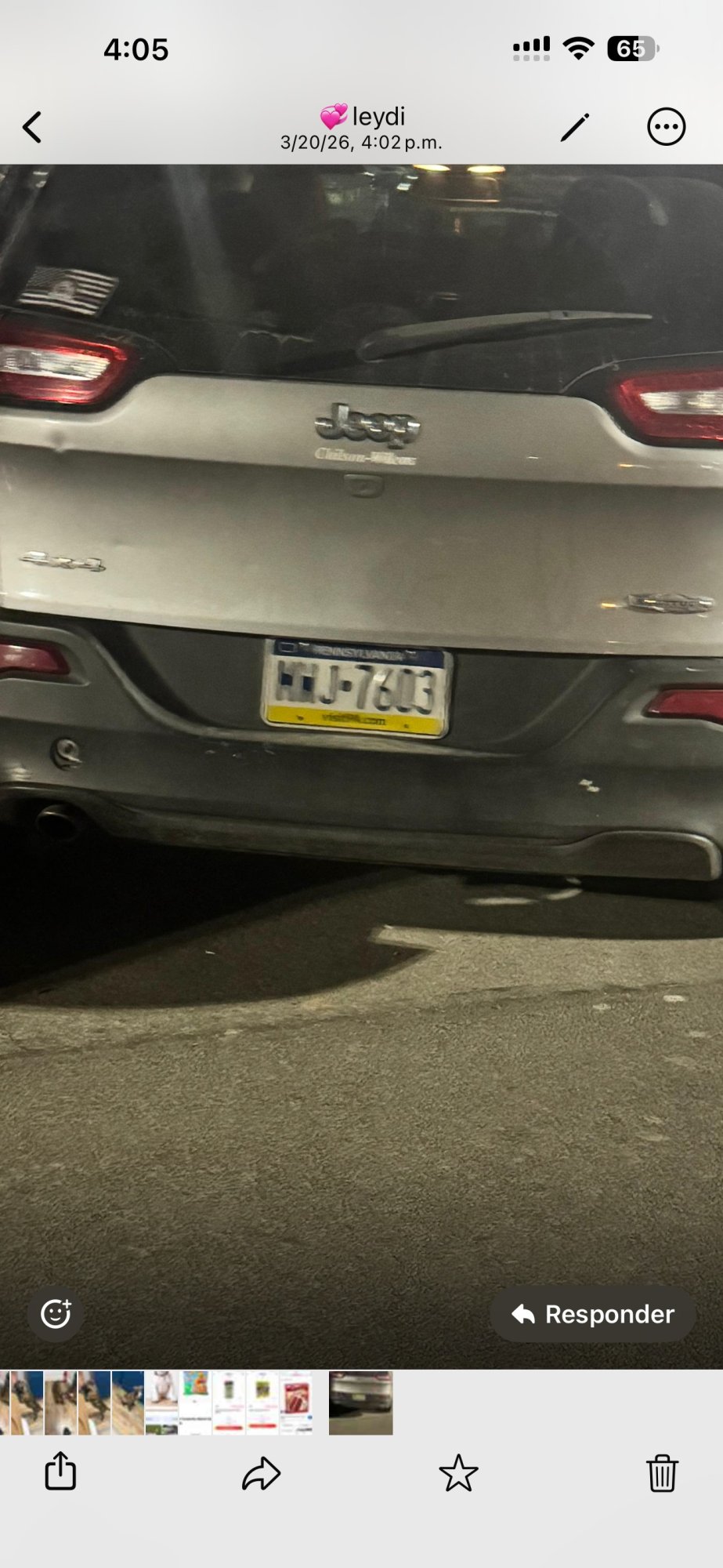 Numer rejestracyjny HJ7603 posiada Jeep Cherokee