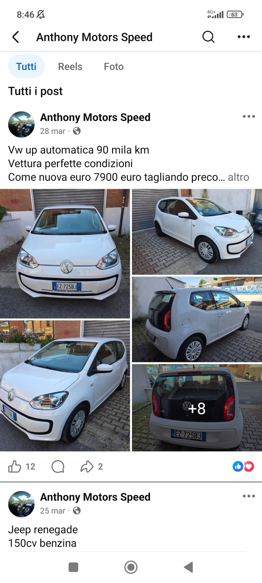 Numer rejestracyjny EZ725BJ posiada VOLKSWAGEN UP