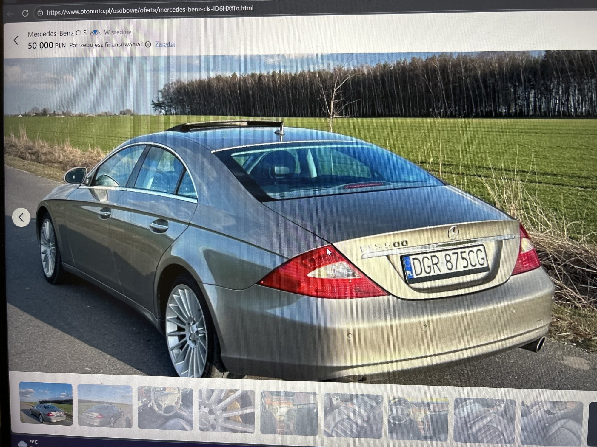 Numer rejestracyjny DGR 875CG posiada MERCEDES-BENZ CLS 500 MR`04 E3 219 CLS 500 MR`04 E3 219 - DGR875CG