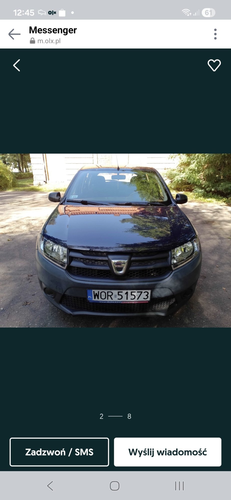 O número de registro WOR 51573 tem DACIA Sandero 1.2 16V MR`13 E5 SL Blackline - WOR51573