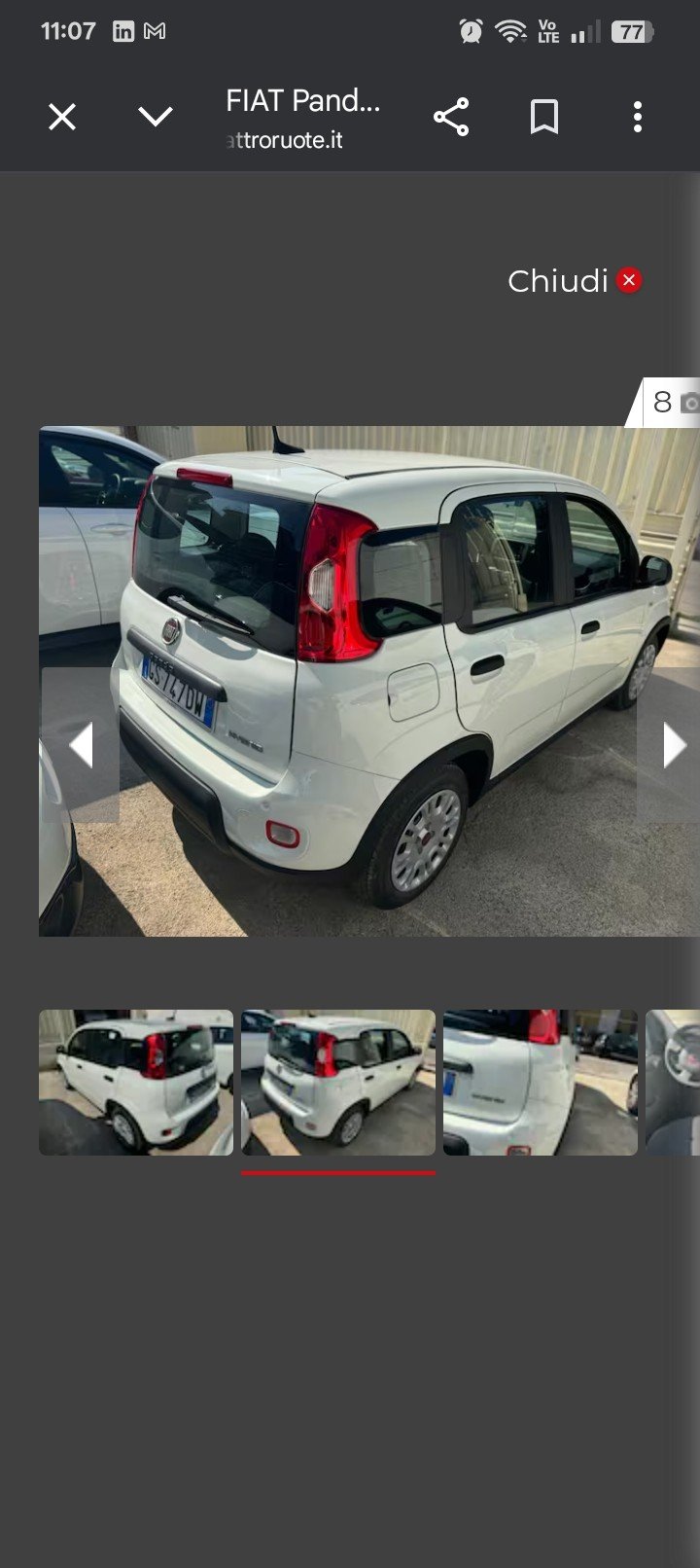 Numer rejestracyjny GS747DW posiada FIAT PANDA