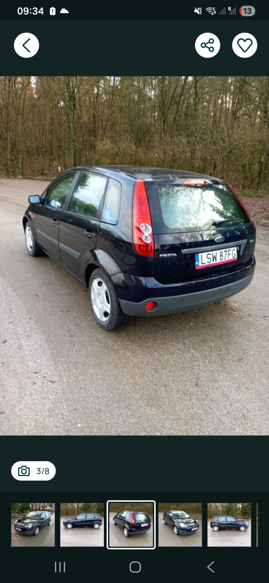 Numer rejestracyjny LSW 87FG posiada FORD Fiesta 1.4 TDCi MR`06 E4 Fiesta - LSW87FG