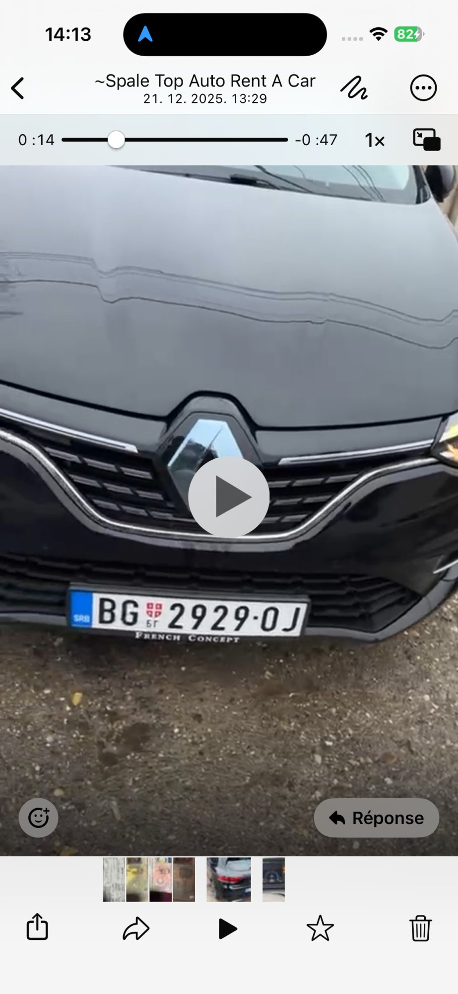 Numer rejestracyjny BG2929OJ posiada Renault 