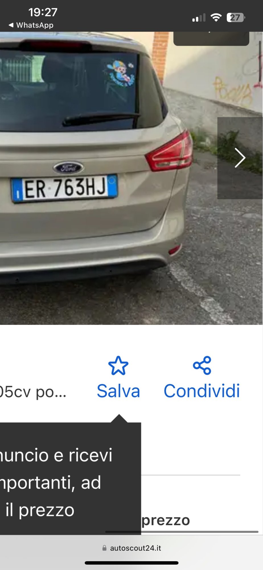 Numer rejestracyjny ER763HJ posiada FORD B-Max