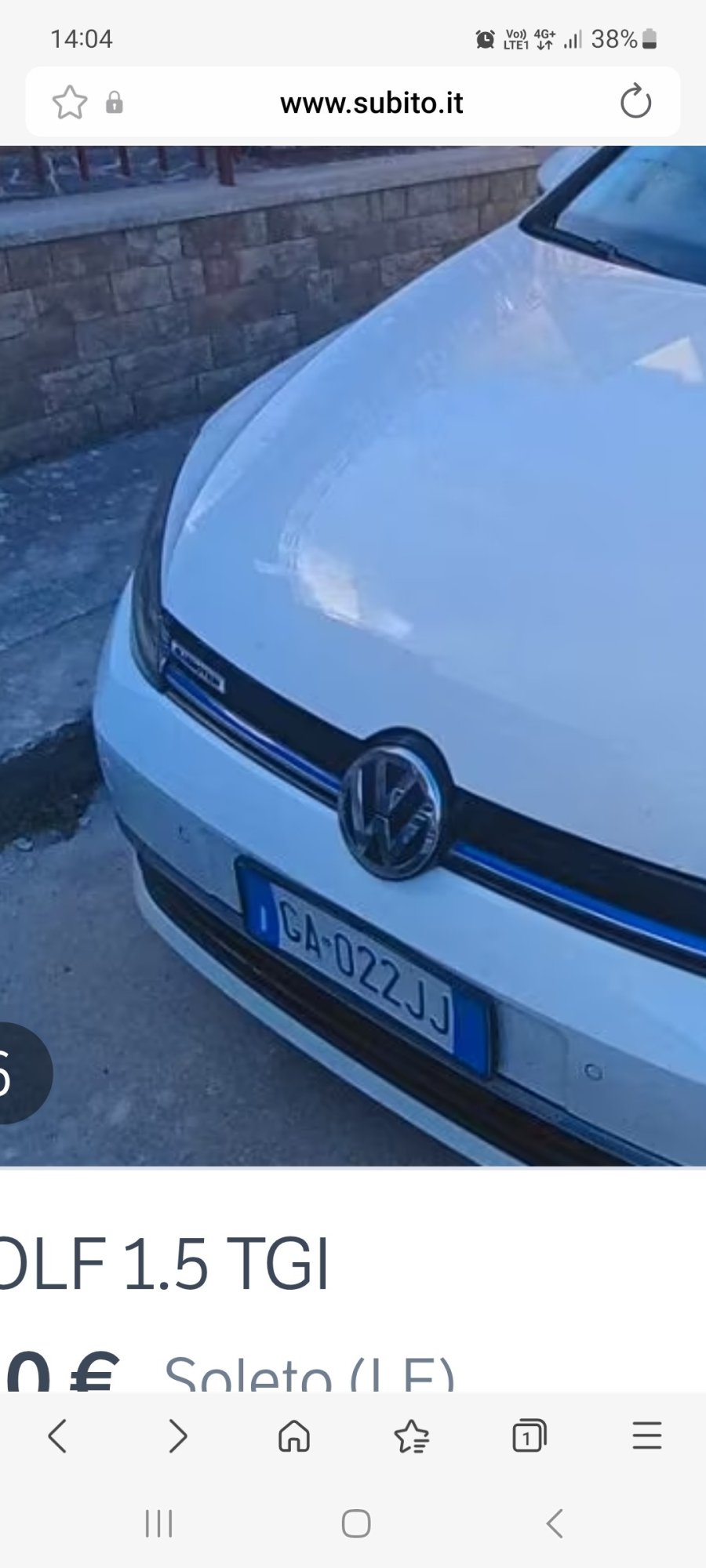 Numer rejestracyjny GA 022JJ posiada VOLKSWAGEN Golf 7a serie - GA022JJ