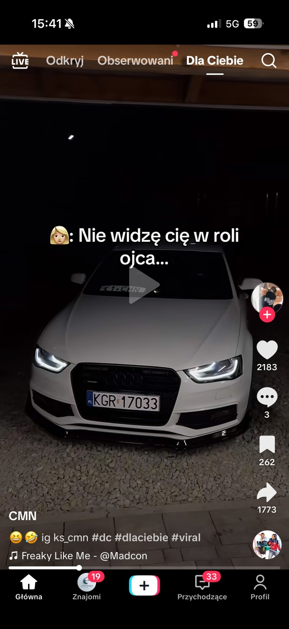 Numer rejestracyjny KGR 17033 posiada AUDI A4 AVANT - KGR17033