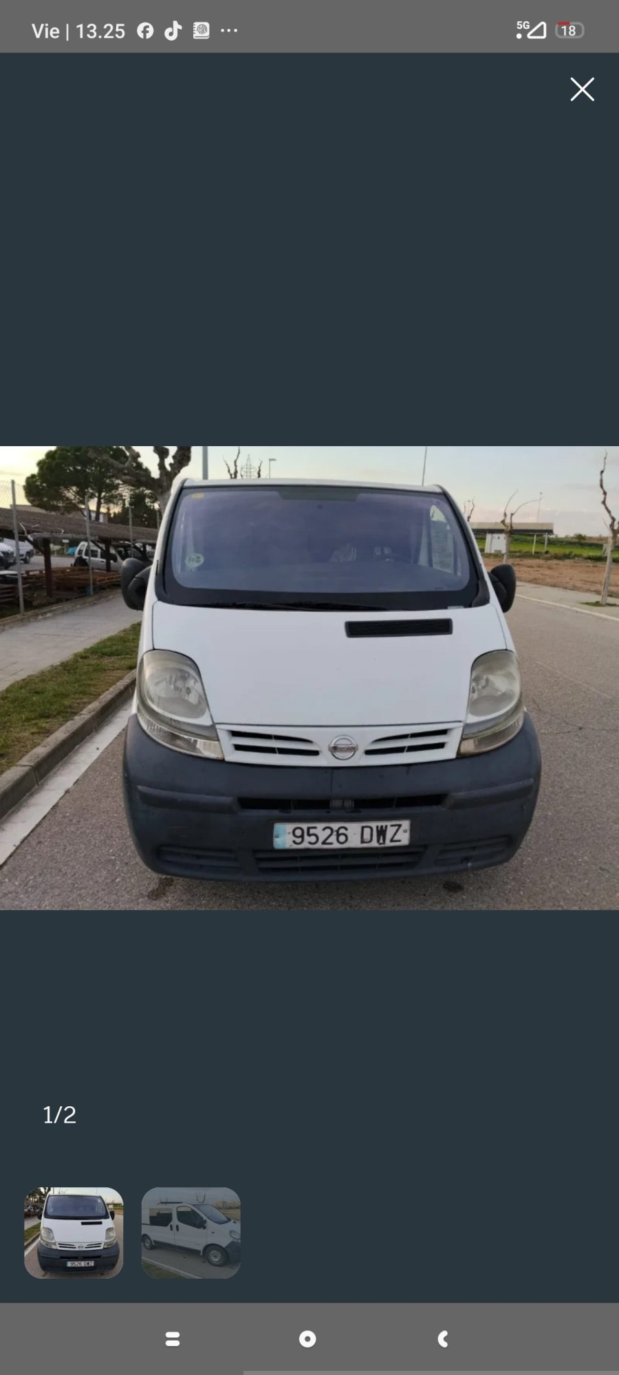 Il numero di registrazione 9526DWZ ha NISSAN PRIMASTAR