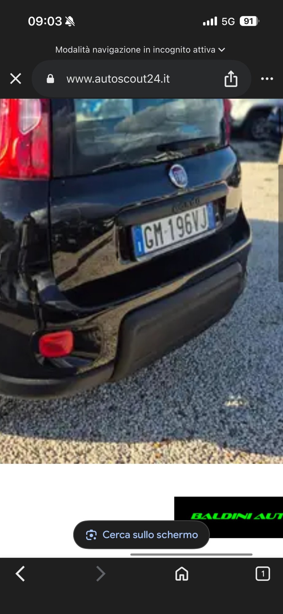 Numer rejestracyjny GM196VJ posiada FIAT Panda 3a serie