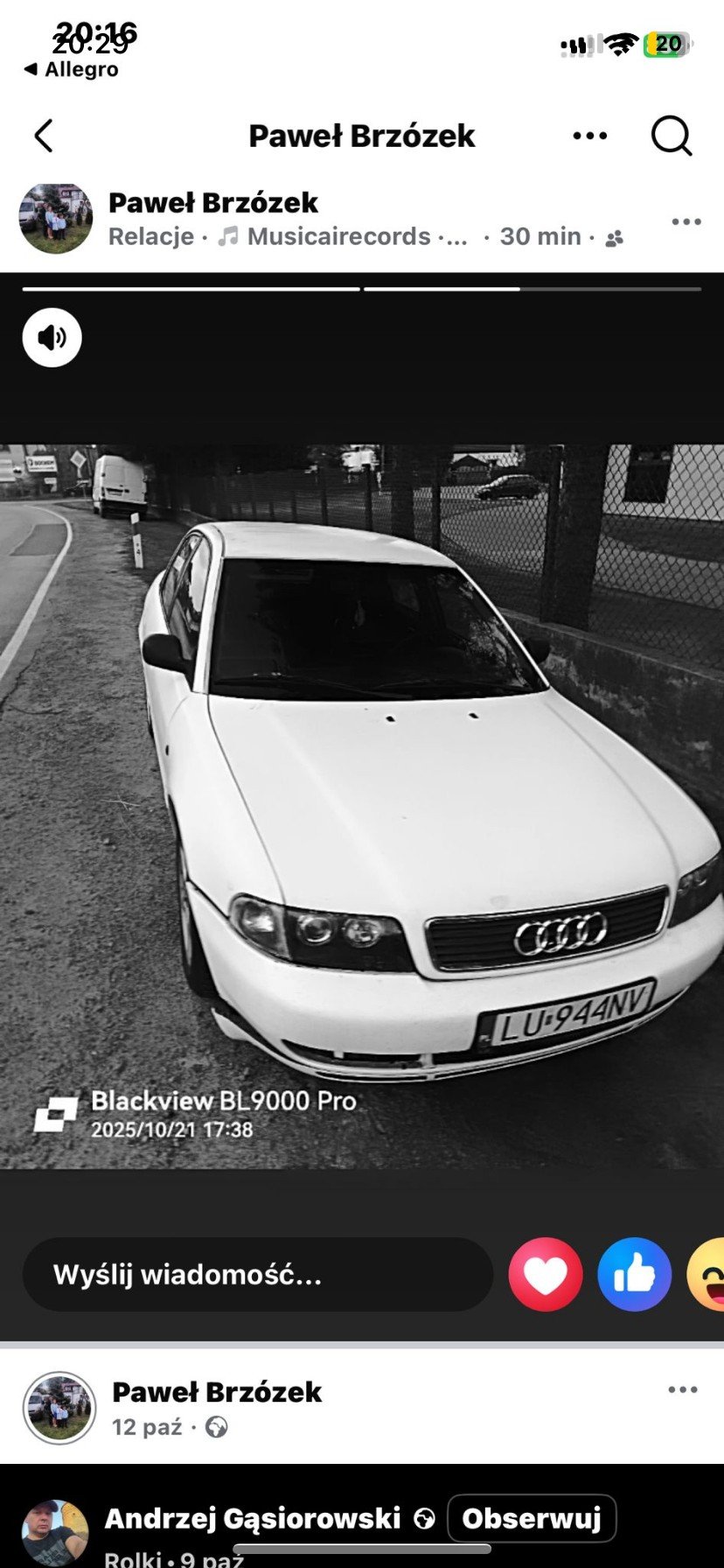 Numer rejestracyjny LU 944NV posiada AUDI A4 - LU944NV