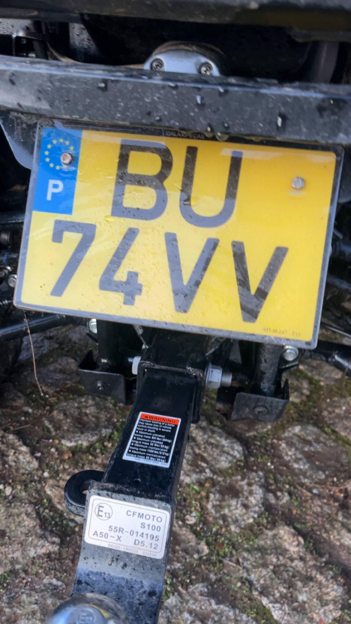 Numer rejestracyjny BU74VV posiada CFMOTO S100