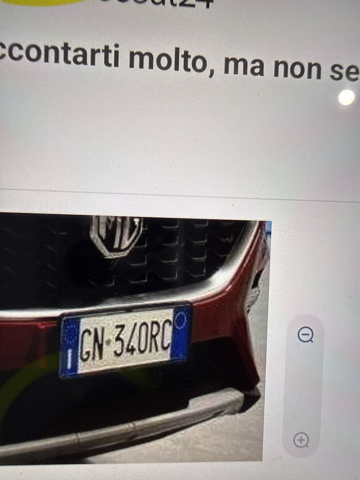 Numer rejestracyjny GN340RC posiada MG ZS