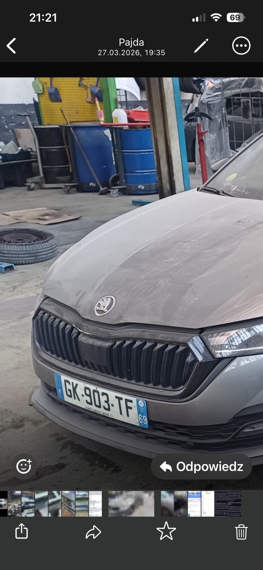 Numer rejestracyjny GK903TF posiada SKODA OCTAVIA IV COMBI 2.0 TDI 150 SELECTION DSG