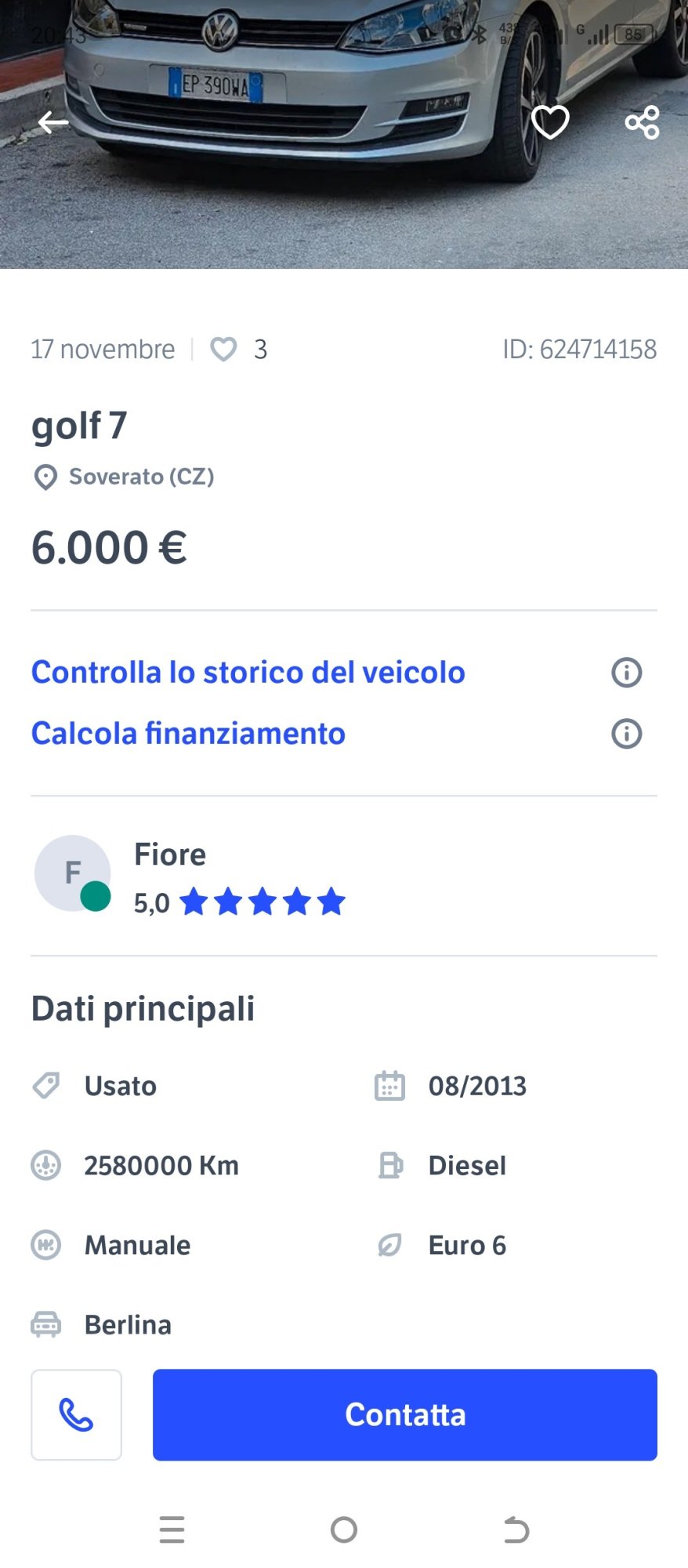 Numer rejestracyjny EP390WA posiada VOLKSWAGEN Golf 7a serie