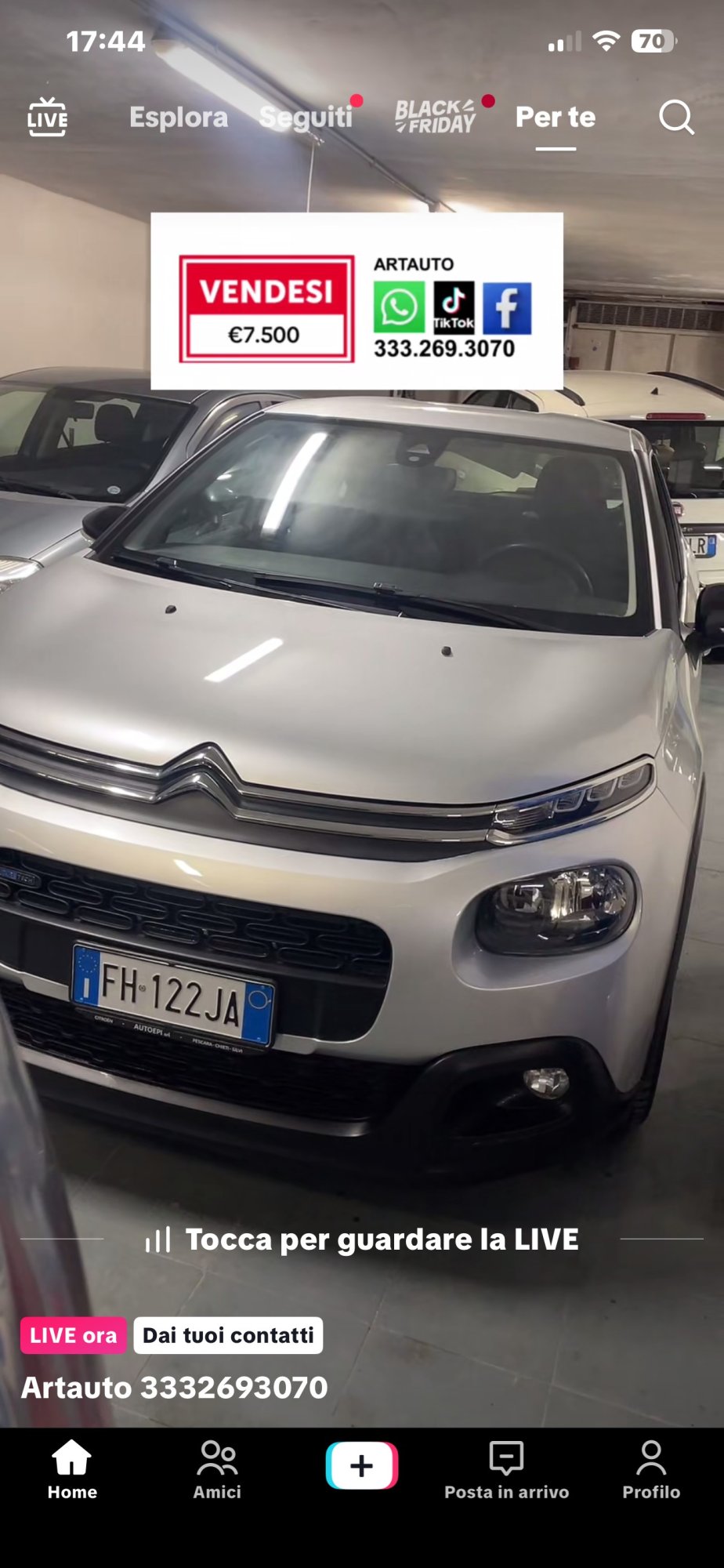 Numer rejestracyjny FH122JA posiada CITROEN C3 3a serie