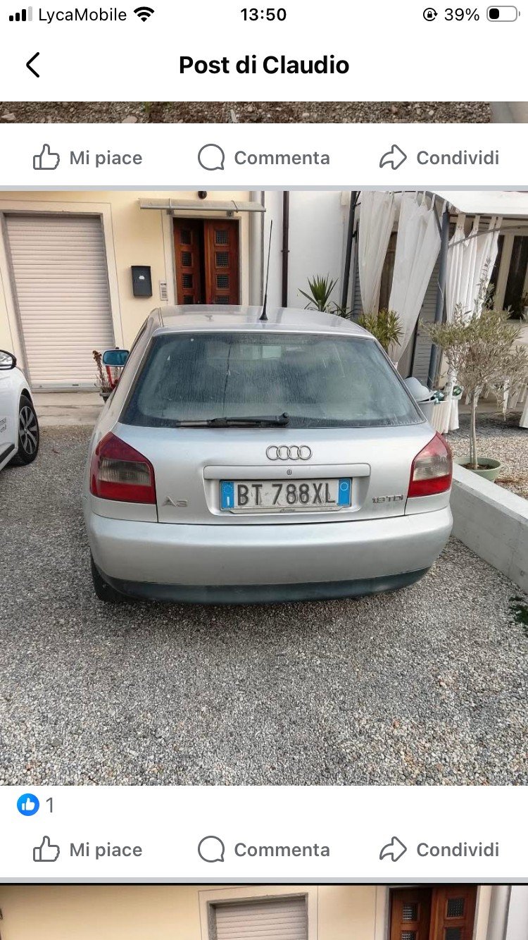 Numer rejestracyjny BT788XL posiada AUDI A3 1a serie Numer rejestracyjny BT788XL posiada AUDI A3 1a serie