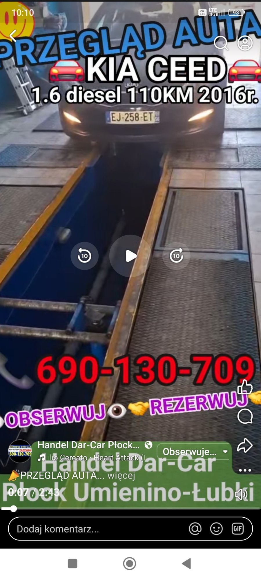 Numer rejestracyjny EJ258ET posiada KIA CEED 1.0 T-GDI 100 ACTIVE