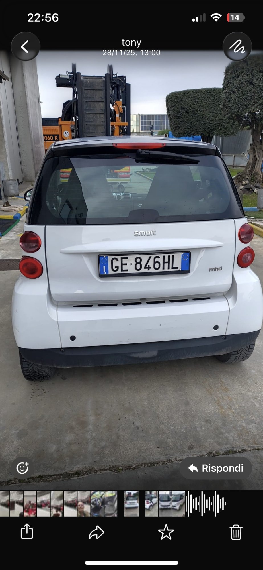Numer rejestracyjny GE846HL posiada SMART fortwo 2a serie